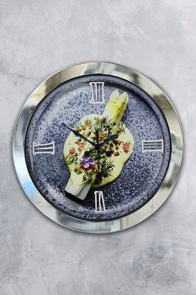 Kasva Concept Gift 36 cm Chrome Metal Kitchen Wall Clock