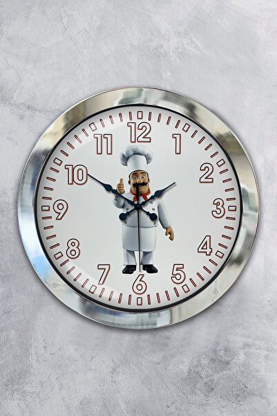 Kasva Concept ساعة حائط المطبخ ساعة حائط المطبخ من الكروم 36 سم كروم معدنية هدية