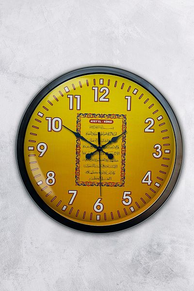 Kasva Concept 40 cm Black Metal Verse-Hand Kursi Wall Clock