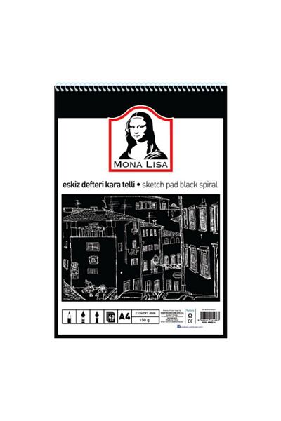 Südor Monalisa Sketchbook Black Wire A4 150 Gram 40 Sheets Mn02-4