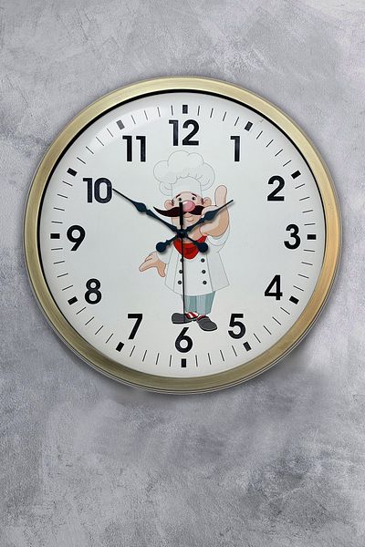 Kasva Concept 40 cm Antique Metal Cook Kitchen Wall Clock