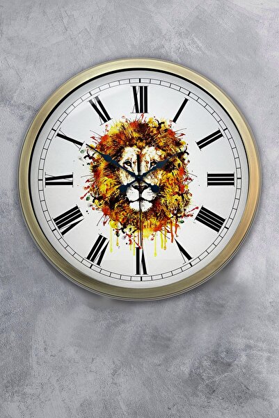 Dream Gift ساعة حائط معدنية عتيقة مقاس 40 سم على شكل أسد