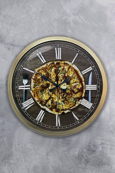 Kasva Concept Δώρο 40 εκ. Αντίκα Μεταλλικό Ρολόι Τοίχου Πίτσας