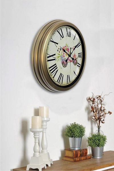 Kasva Concept 40 cm Antique Metal Pink Motor Wall Clock