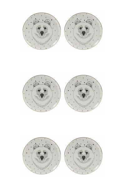 Porland Forest Bear Flat Plate 20cm Set of 6