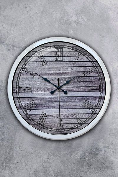 Kasva Concept Gift 40 cm White Metal Antique Wall Clock