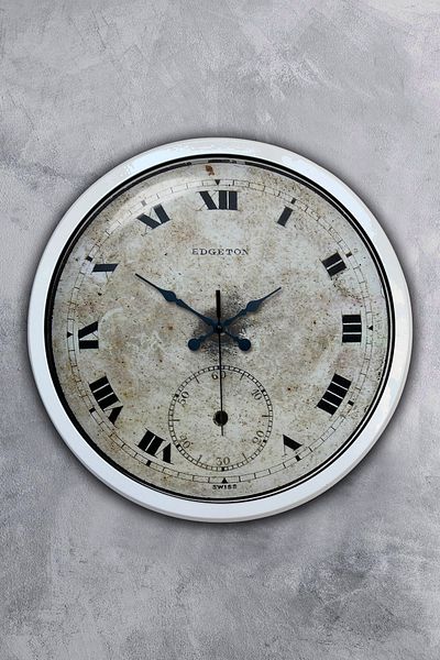 Kasva Concept Gift 40 cm White Metal Antique Wall Clock