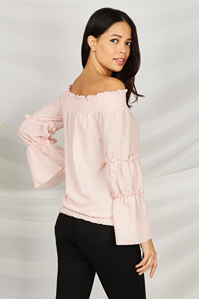 Select Moda Γυναικεία μπλούζα με λαιμόκοψη και κορδόνι στη μέση