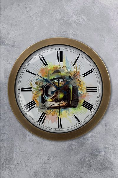 Kasva Concept Gift 36 cm Antique Metal Photo Wall Clock
