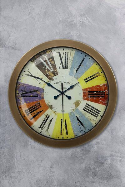 Platin Saat ساعة حائط معدنية ملونة عتيقة مقاس 36 سم