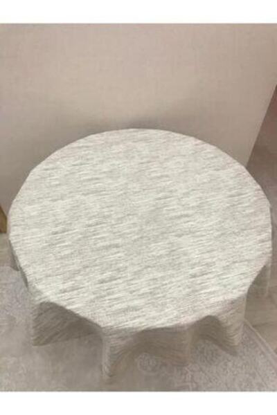 yukselhalimefrusat مفرش طاولة من القماش الزيتي مبطن بطاولة مستديرة من مادة PV...