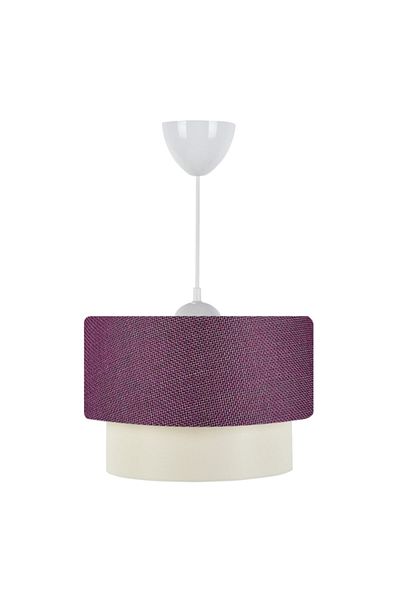 EvLight Set of 3 Chandelier and Nightstand Wooden Lampshade Set Purple