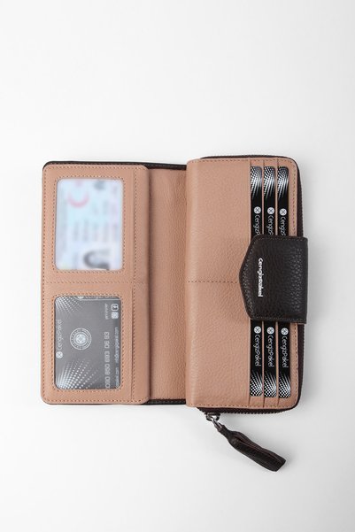 CENGİZ PAKEL Genuine Leather Coffee-earth Wallet