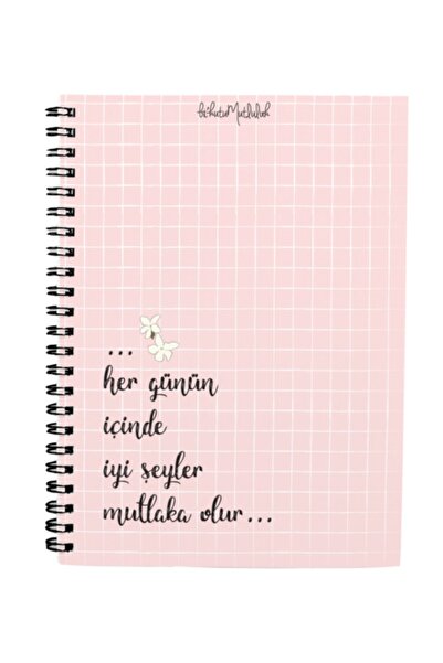 Bikutumutluluk Hediyelik - N047 A5 Tasarım Spiralli Defter - Iyi Şeyler Mutla...