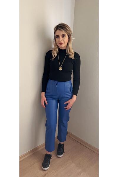 Boutique Mavi Deri Pantolon