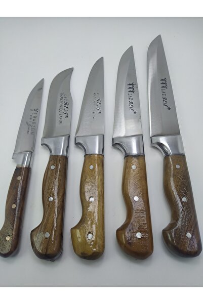 Knife Set 4 1 Butcher Meat Bread Vegetable Fruit Kitchen Wood Handle Steel Laz Knife Set 30-29-27-25-23cm