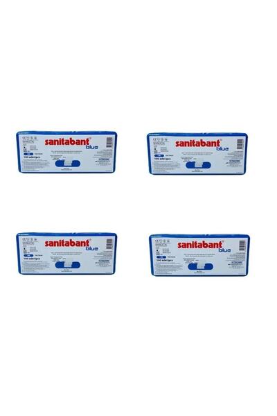 Sanitabant Metal Pedli Steril Mavi Yara Bandı 100 Lü X 4 Kutu