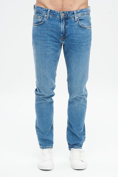 CROSS JEANS Matthew Light Blue Regular Waist Slim Fit Zippered Jean Trousers E 125-019