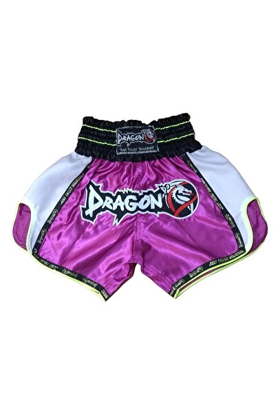 Dragon Mt3075 Retro Muay Thai Şort, Antrenman Şortu Mor-beyaz