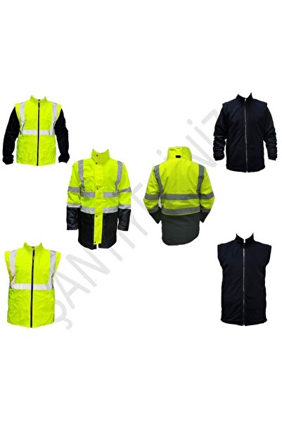 Yerli 5+1 Reflektörlü Kışlık Parka Mont Içi Çıkmalı Kaban S Beden