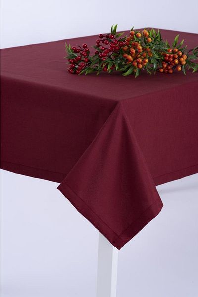 ALTINPAMUK Duck Fabric Table Cloth Stain Resistant Claret Red Optional