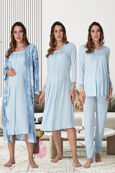 lohusahamile Effortt 9046 Blue Maternity Pregnant Set of 4