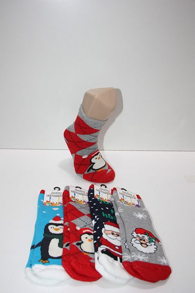 Baby Stromper Baby/Kid 4-Piece Towel Sole Abs Printed Santa Claus Patterned Socks