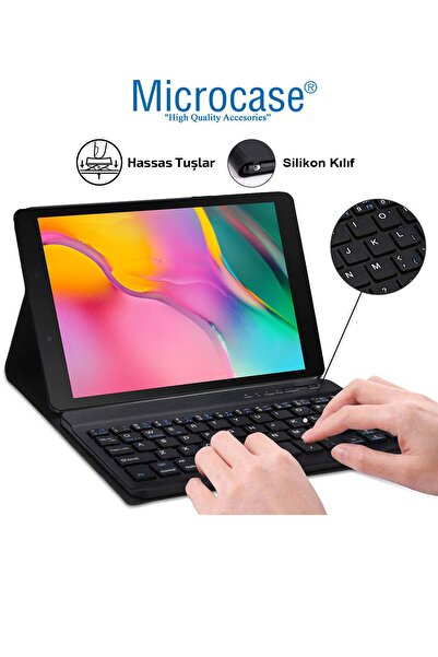 Microcase Samsung Galaxy Tab A 8.0 2019 T290 T295 Bluetooth Klavye Ve Mouse + Standlı Kılıf - Bkk6