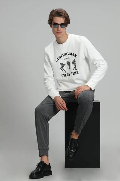 Lufian Men's Larvı Jogger Slim Fit Trousers 112190265 Dark Gray