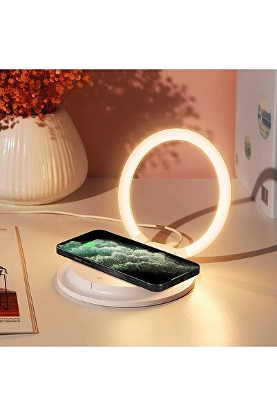 citylifo Dekoratif Şık Wireless Şarj Kablosuz Led Gece Lambası 3 Modlu 15w Ka...