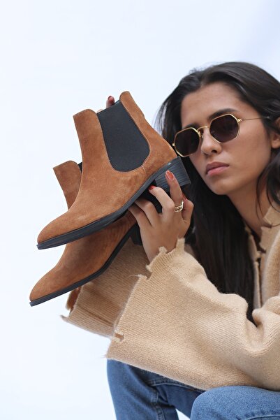 ELİT SHOES Claire Doğal Deri Materyal Kauçuk Taban Kadın Bot