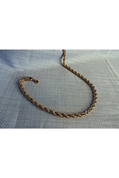 stainless steell Kuyumcu Model 45 Cm Gold Burgu Çelik Kolye