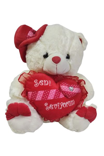 CEBECİ TİCARET Plush Bear Soft White-45 - Cm