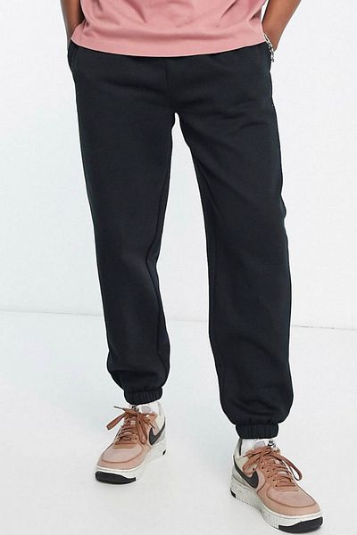 BSBSPOR Ανδρικό μαύρο oversize φούτερ Jogger - Loose φούτερ με 3 κλωστές