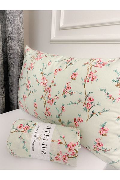 Atelier Home Комплект единичен еластичен чаршаф 100x200 ранфорс + 1 калъфка за възглавница