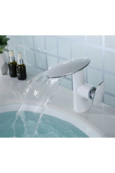 OEM Banyo Lavabo Bataryası Beyaz Şelale Modeli Yeni Tasarım Ürünü 5 Yıl Garantili Yeni Mode
