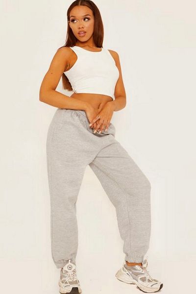 BSBSPOR Gray Oversize Summer Fabric Women's Pants Sports Tracksuit Jogger