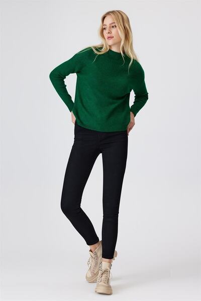 Lee Cooper Γυναικείο πουλόβερ Green Chaya - Μισό ζιβάγκο