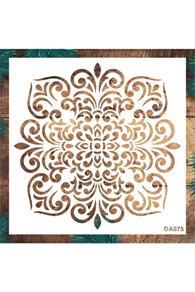 STENCİLTASARIM Stencil Design Da075 Damask Wall Wooden Glass Fabric Painting Pattern