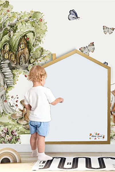BİLMİŞ ÇOCUK Montessori Ahşap Manyetik Gerçek Metal Yüzeyli Ev Çocuk Yazı Tah...