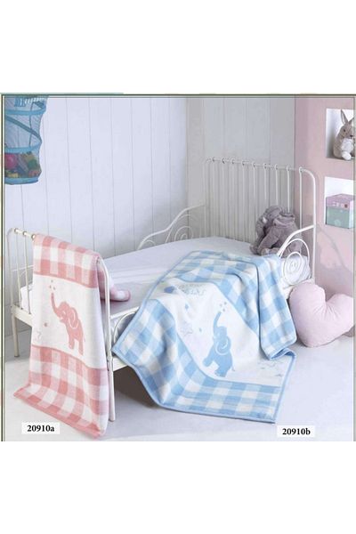 Sesli Baby Blanket Cotton 450gr/m2 100*120cm Blue