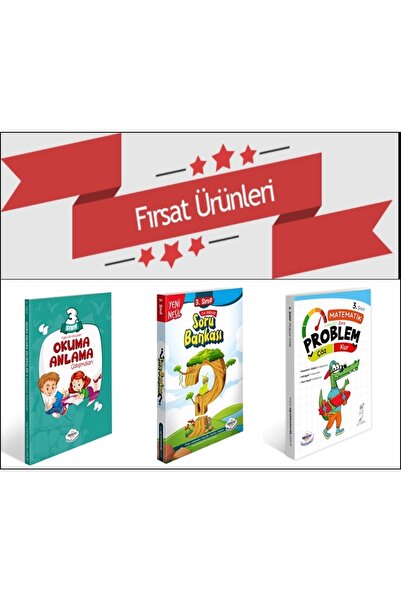 öğretmen evde 3.sınıf Problem Kur Çöz Kitabı + Tüm Dersler Soru Bankası+ Okum...