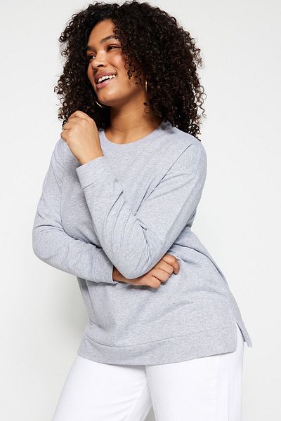 Trendyol Curve Plus Size Sweatshirt - Gray - Regular fit