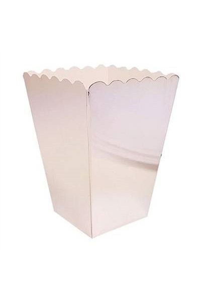 ECE PARTİ Popcorn Box Cookie Box Chips Box 8 Pack Metalic Silver