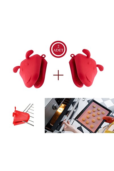 Silicolife Onikiden 2 Adet Silikon Fırın Eldiveni Isı Yalıtımlı Mikrodalga Ko...