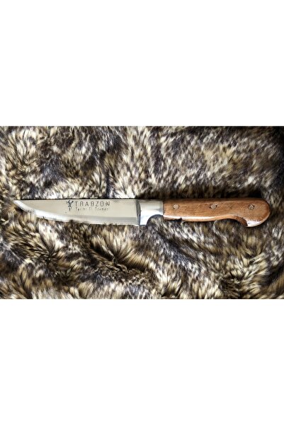 TRABZON Bıçak Mutfak Tarihi El Dövmesi Pazlanmaz Çelik Ahşap Saplı Metal Bile...