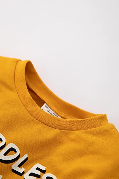 DeFacto Baby Boy Plush Cardigan Long Sleeve T-Shirt Trousers 3-Piece Set