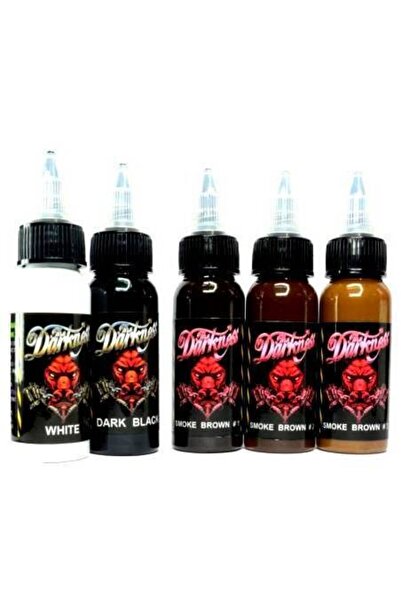 DARKNESS Gölge Dövme Boyası Seti Kahverengi Tonları 5 Renk 30 Ml