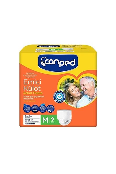 Canped Patient Diapers Medium Size M Absorbent Panties of 9