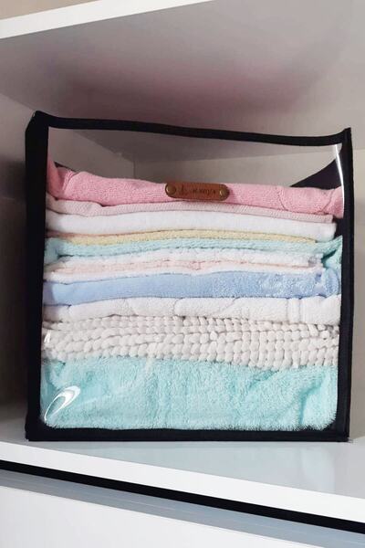 MARVA Οργανωτής ντουλαπιού Μπροστινό μέρος Διαφανές Μαύρο Οργανωτής